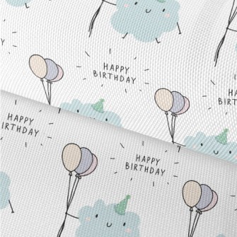 Happy Birthday To Cute Cloud Waterproof Oxford