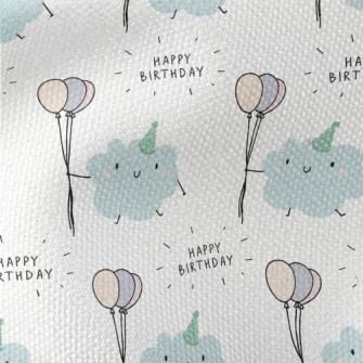 Happy Birthday To Cute Cloud Waterproof Canvas