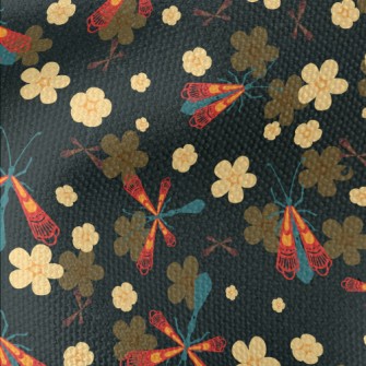 Flowers, Grass, Insects Waterproof Canvas