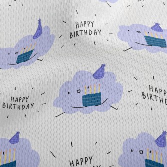 Happy Birthday To Cloud Athletic Mesh Flat Back