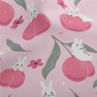 Peach Rabbit Athletic Mesh Flat Back