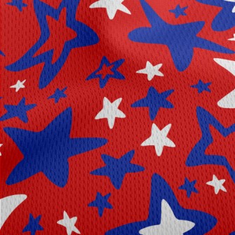 Big And Small Stars Athletic Mesh Flat Back