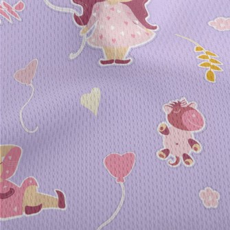 Shy Little Girl Athletic Mesh Flat Back