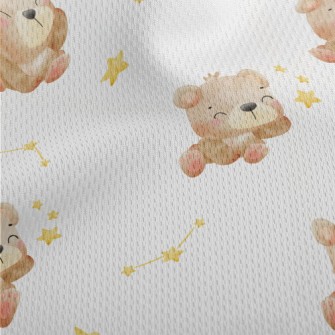 Star Smile Bear Athletic Mesh Flat Back