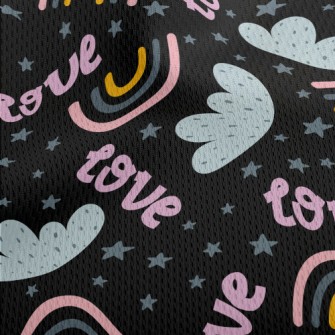 Rainbow Clouds Of Love Athletic Mesh Flat Back