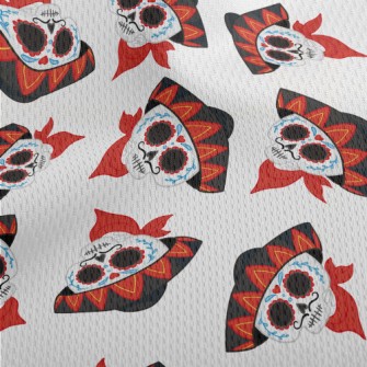 Mexican Hat Skull Athletic Mesh Flat Back