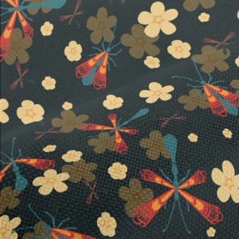 Flowers, Grass, Insects Performance Linen