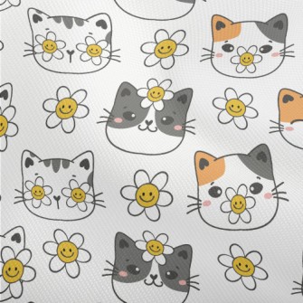 Smiley Cat With Flowers Dobby