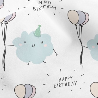 Happy Birthday To Cute Cloud Micro Fleece