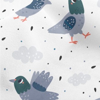 Lively Walking Pigeon Micro Fleece