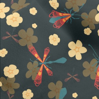 Flowers, Grass, Insects Micro Fleece