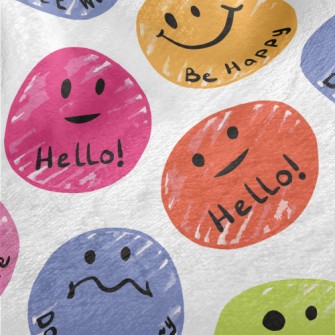 Smiley Face Cheering Language Minky