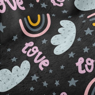 Rainbow Clouds Of Love Minky