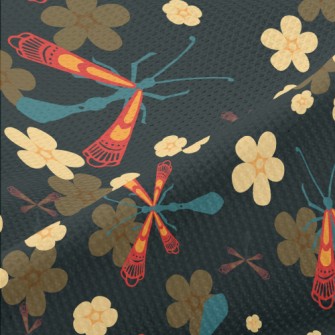 Flowers, Grass, Insects Piqué