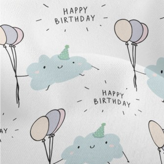 Happy Birthday To Cute Cloud Lightweight Performance Linen