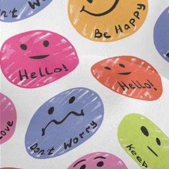 Smiley Face Cheering Language Lightweight Performance Linen