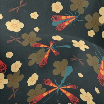 Flowers, Grass, Insects Lightweight Performance Linen