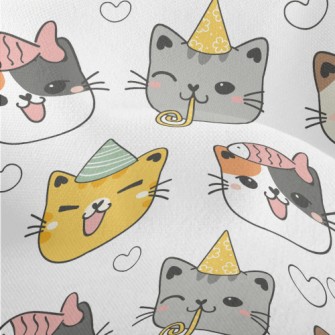 Happy Birthday Cat Lightweight Performance Linen