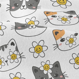 Smiley Cat With Flowers Modern Jersey