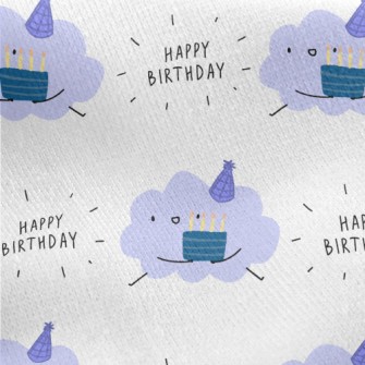 Happy Birthday To Cloud Jersey Backed Fleece