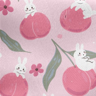 Peach Rabbit Jersey Backed Fleece
