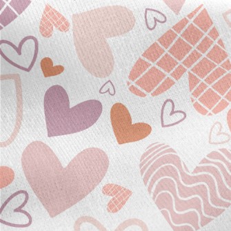 Plaid Wave Heart Jersey Backed Fleece