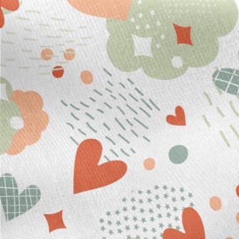 Love Raindrops Clouds Jersey Backed Fleece