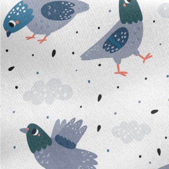 Lively Walking Pigeon Jersey Backed Fleece