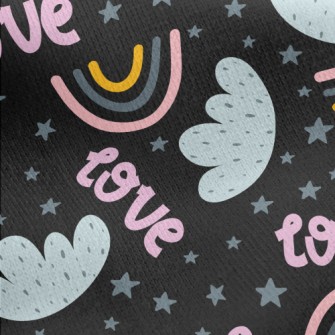 Rainbow Clouds Of Love Jersey Backed Fleece