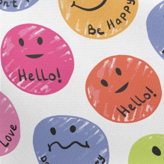 Smiley Face Cheering Language Pongee