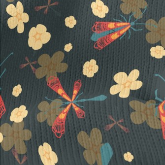 Flowers, Grass, Insects Stretch Jersey