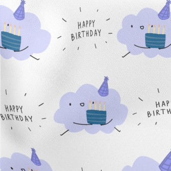 Happy Birthday To Cloud Lightweight Cotton Poplin