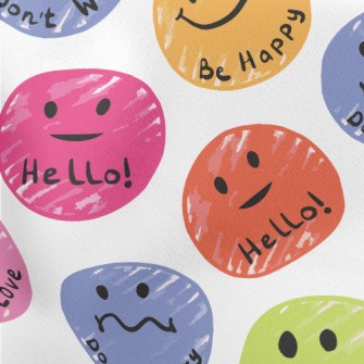 Smiley Face Cheering Language Lightweight Cotton Poplin