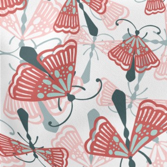 Beautiful Pattern Moth Lightweight Cotton Poplin