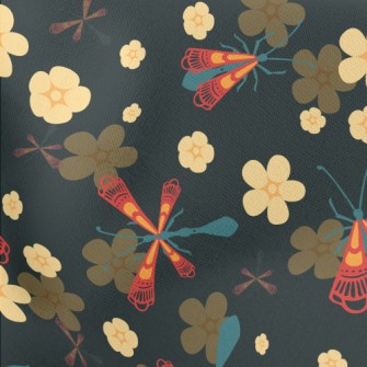 Flowers, Grass, Insects Lightweight Cotton Poplin