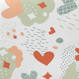 Love Raindrops Clouds Midweight Cotton Poplin