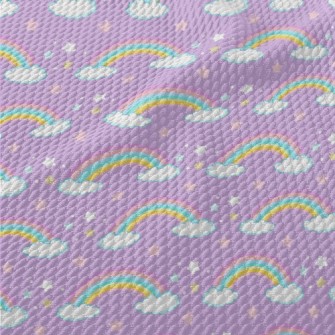 Dreamy Stars Rainbow Birdseye Piqué