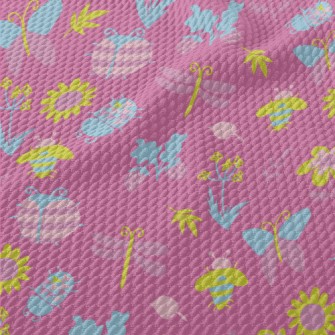 Fluorescent Butterfly Ladybug  Birdseye Piqué