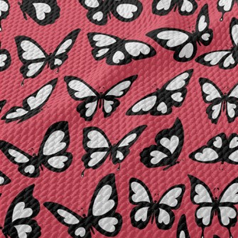 Simple Black And White Butterf Birdseye Piqué