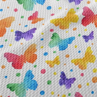 Watercolor Butterfly Birdseye Piqué