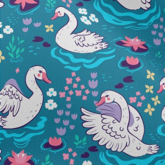 Pond Flowers Swan Chiffon