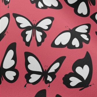 Simple Black And White Butterf Chiffon