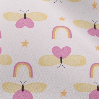 Moths Stars Rainbow Chiffon