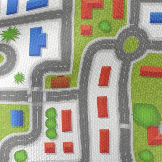 Aerial Road Map Waterproof Canvas