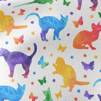 Colorful Cat Butterfly Waterproof Canvas