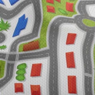 Aerial Road Map Athletic Mesh Flat Back