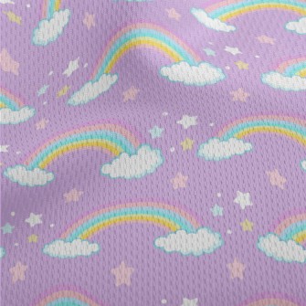 Dreamy Stars Rainbow Athletic Mesh Flat Back