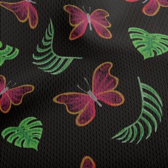 Tropical Plants Butterflies Athletic Mesh Flat Back