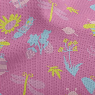 Fluorescent Butterfly Ladybug  Athletic Mesh Flat Back