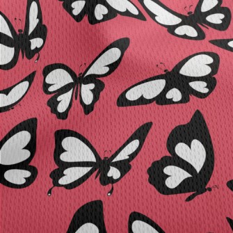 Simple Black And White Butterf Athletic Mesh Flat Back